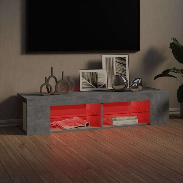 VidaXL TV-szekrény - LED világítás - Betonszürke - 135cm