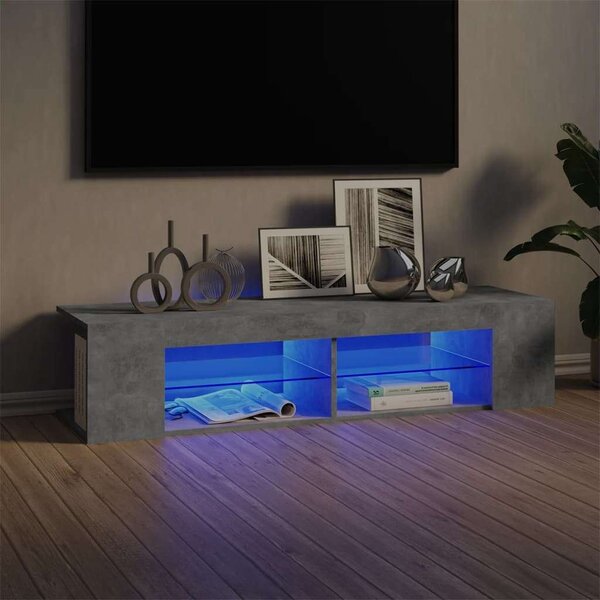 VidaXL TV-szekrény - LED világítás - Betonszürke - 135cm
