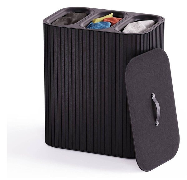 Fekete bambusz szennyeskosár 3x30 l Tota Trio Luxe – Joseph Joseph