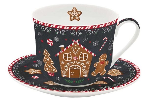 Mézeskalács Karácsonyi porcelán reggeliző csésze - 400ml - Gingerbread