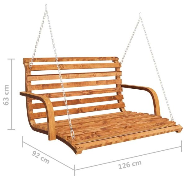 VidaXL tík bevonatú tömör hajlított fa Hintapad 91x130x58cm - barna