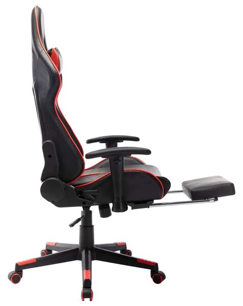 Gamer Szék - Kihúzható Lábtartóval - Fekete-Piros