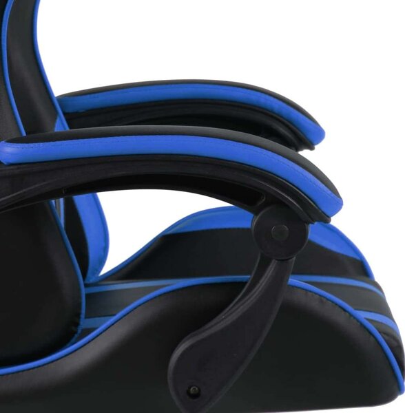 VidaXL fekete és kék műbőr Gamer szék lábtartóval