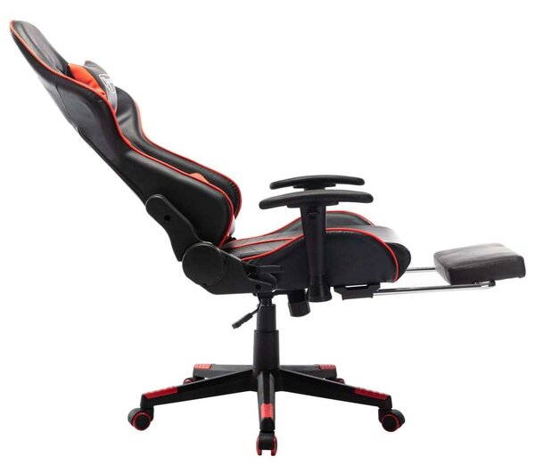 Gamer Szék - Kihúzható Lábtartóval - Fekete-Piros