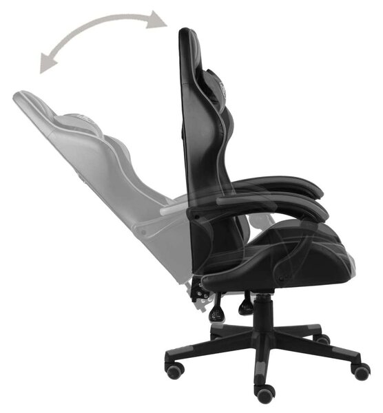 VidaXL fekete és szürke műbőr Gamer szék