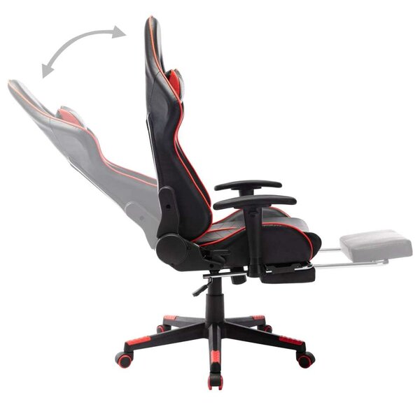 Gamer Szék - Kihúzható Lábtartóval - Fekete-Piros