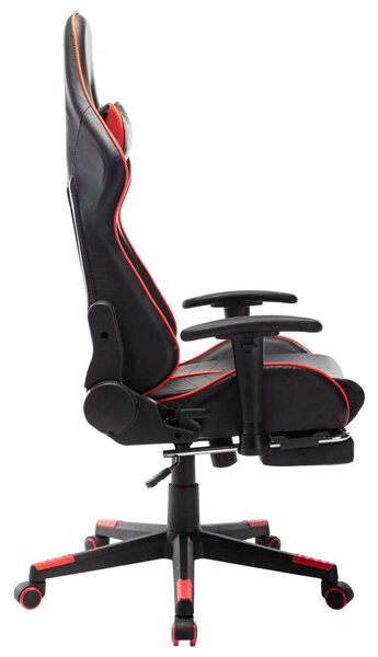 Gamer Szék - Kihúzható Lábtartóval - Fekete-Piros