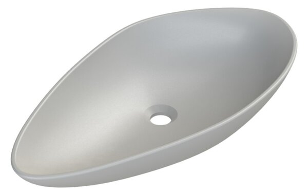 CeraStyle OLIVE - PULTRA ültethető - Top Counter - porcelán mosdó - MATT SZÜRKE - 75 x 38 cm