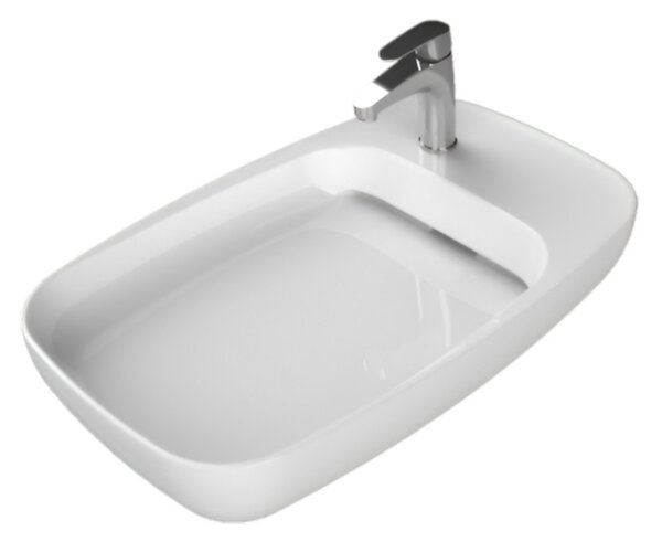 CeraStyle NEW NOVA - PULTRA ültethető - Top Counter - mosdó rejtett leeresztővel - 70 x 42 cm
