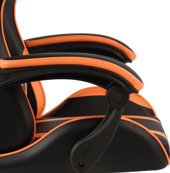 VidaXL fekete és narancssárga műbőr Gamer szék lábtartóval