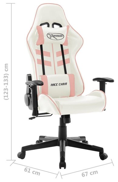 VidaXL Gamer Szék - Fehér-Rózsaszín