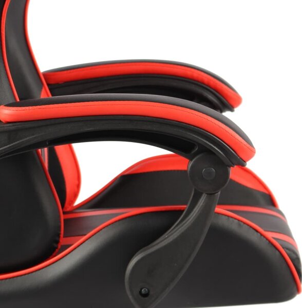 VidaXL fekete és piros műbőr Gamer szék lábtartóval