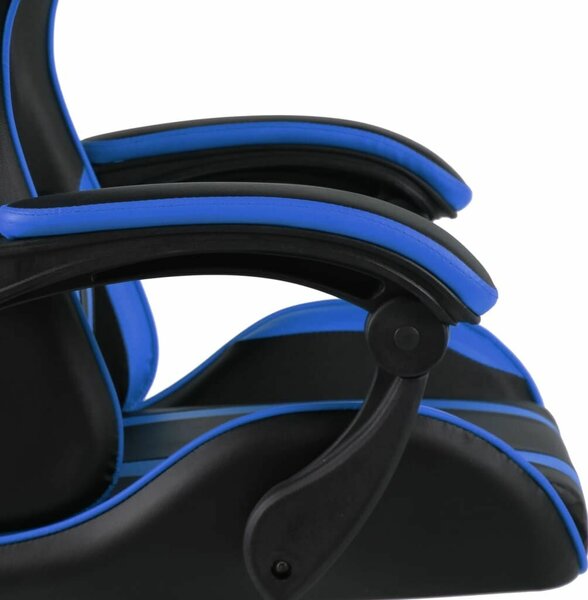 VidaXL fekete és kék műbőr Gamer szék lábtartóval