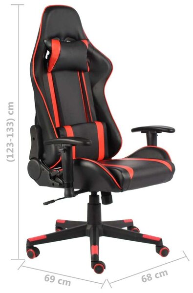VidaXL Gamer Forgószék - Fekete/Piros - 123-133 cm