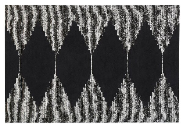 Fekete és fehér pamutszőnyeg 160 x 230 cm BATHINDA