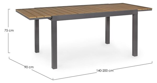 Alumínium kerti étkezőasztal 90x140 cm Elias – Bizzotto