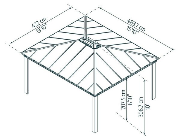 Palram Dallas 14x16 Luxus kategóriás kerti pavilon
