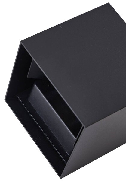 Lindby Nivar LED kültéri falilámpa, szögletes, fekete, 10 cm, IP54, Fekete, fém, Modern