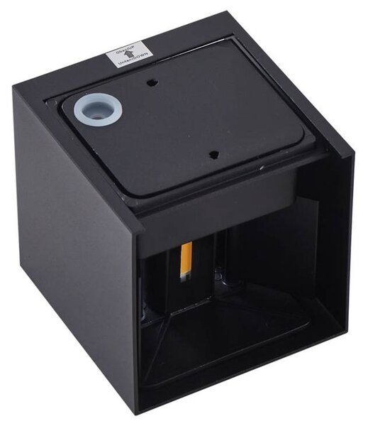 Lindby Nivar LED kültéri falilámpa, szögletes, fekete, 10 cm, IP54, Fekete, fém, Modern