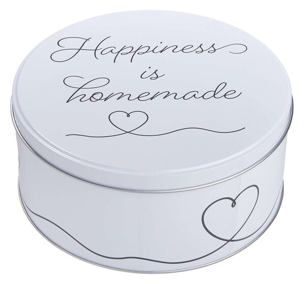 COOKIE JAR fém tárolódoboz, 'Happiness is Homemade' Ø17cm