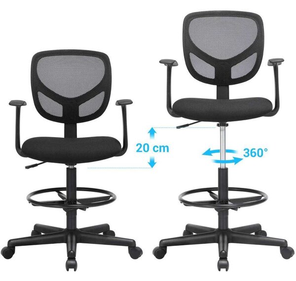 Songmics Ergonomikus Irodai szék - Állítható Magasságú Lábtartóval