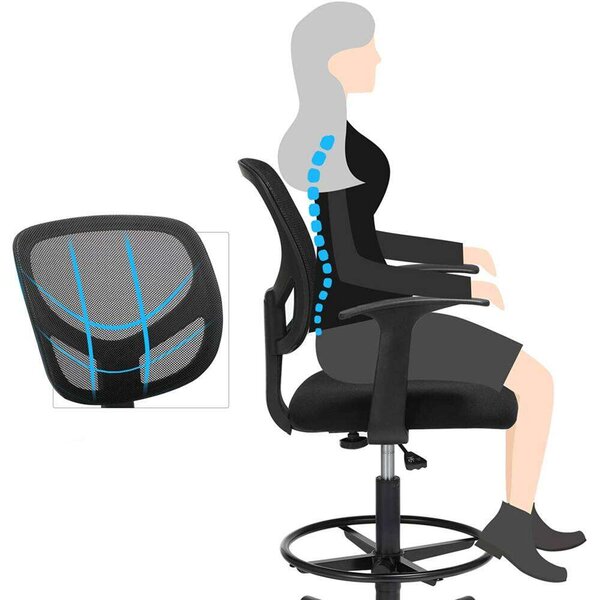 Songmics Ergonomikus Irodai szék - Állítható Magasságú Lábtartóval