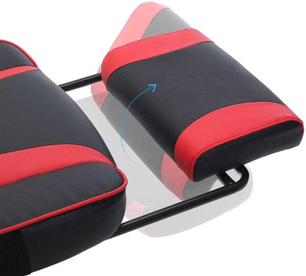 Songmics Ergonómikus Gamer szék lábtartóval - fekete-piros