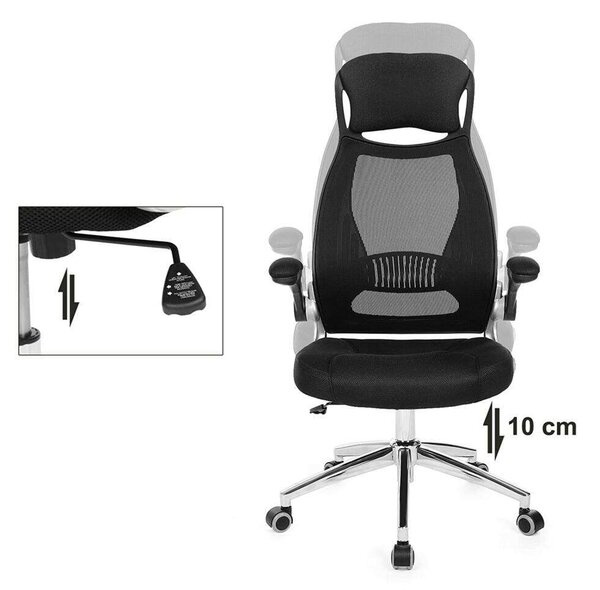 Songmics Irodai Forgószék - Ergonomikus Hálós Szék - Fekete