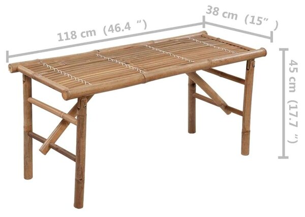 Bambusz Kerti Pad - Összecsukható - 118 cm