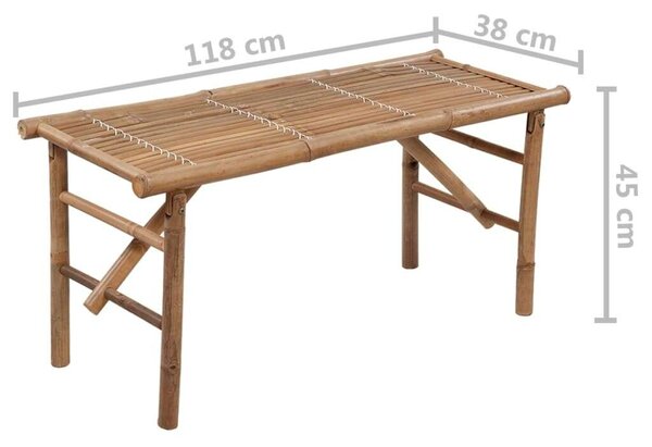 VidaXL Bambusz Kerti Pad - Összecsukható - 118 cm