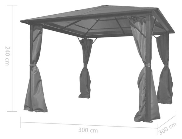 VidaXL Kerti Pavilon - Alumínium - 300x300cm