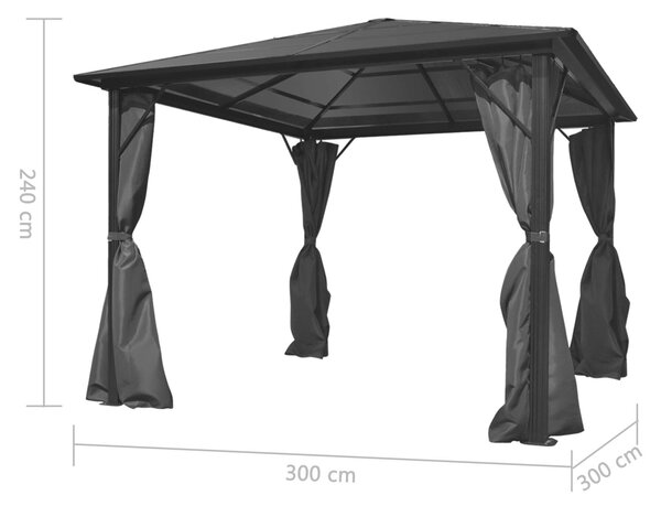 VidaXL Kerti Pavilon - Alumínium - 300x300cm