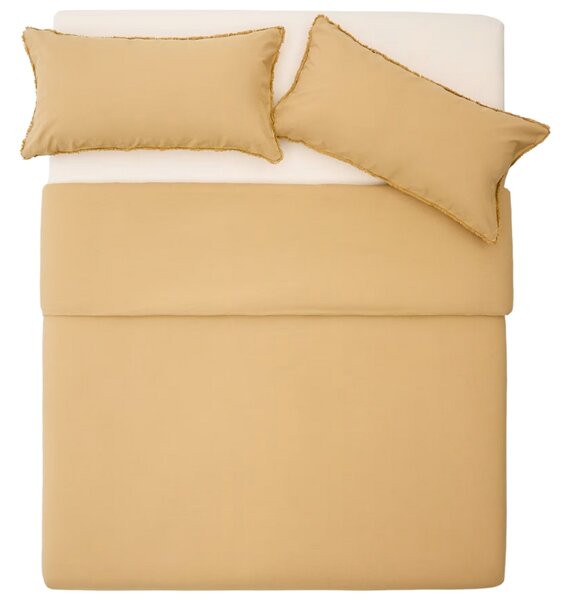 Mustársárga pamut ágyneműgarnitúra Kave Home Sifinia 150 x 220 cm