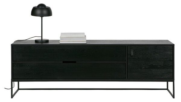 Fekete kőrisfa TV-állvány 180x61x44 cm Silas – WOOOD
