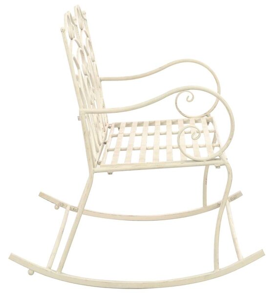 VidaXL Ringató Pad - Kovácsoltvas - Antik Fehér - 104cm