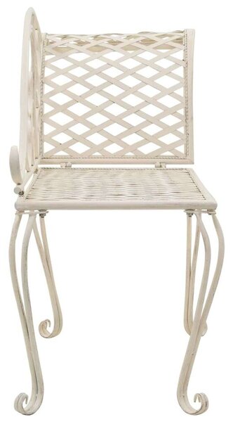 VidaXL Antik Fehér Fém Kerti Pad - 128 cm