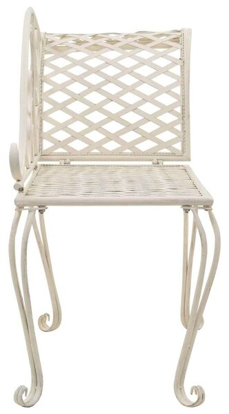 VidaXL Antik Fehér Fém Kerti Pad - 128 cm