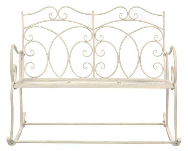 VidaXL Ringató Pad - Kovácsoltvas - Antik Fehér - 104cm