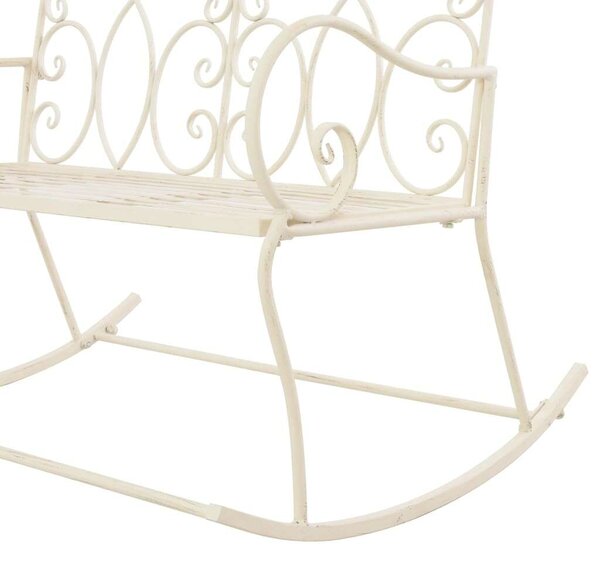 VidaXL Ringató Pad - Kovácsoltvas - Antik Fehér - 104cm