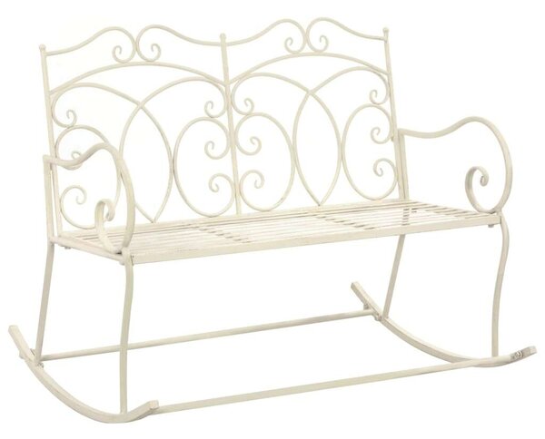 VidaXL Ringató Pad - Kovácsoltvas - Antik Fehér - 104cm