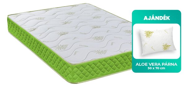 Bedora Aloe Vera Pocket Memory Matrac 160x200 cm, félkemény/kemény, ortopéd, 5 zónás, táskarugós, memóriahabos, ergonómikus, 24 cm, antiallergén huzattal