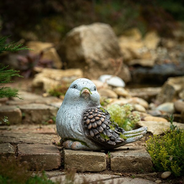 Kerti dekorációs kőhatású madár 26 cm – Sérült