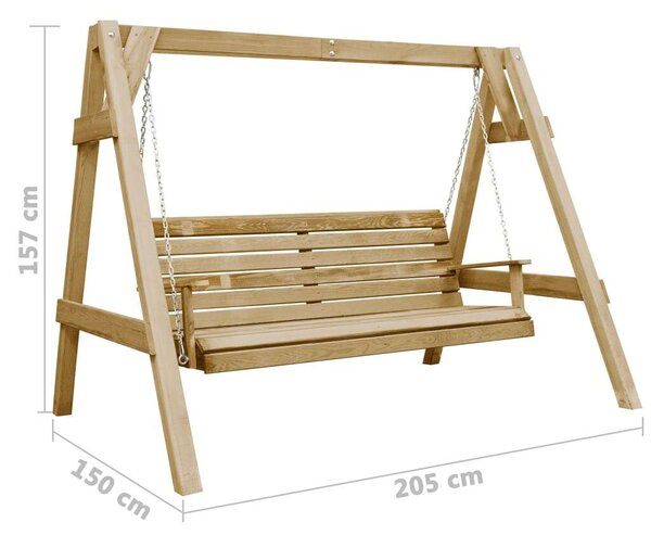 VidaXL impregnált fenyőfa kerti Hintapad 205x150x157cm