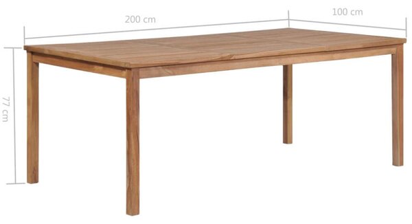 VidaXL Teakfa Kerti Asztal - 200x100 cm