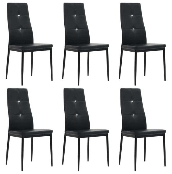 Elegáns Fekete Étkezőszék - 6 db