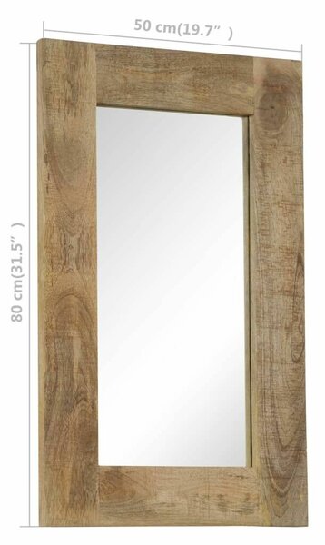 VidaXL tömör mangófa keretű tükör 50 x 80 cm