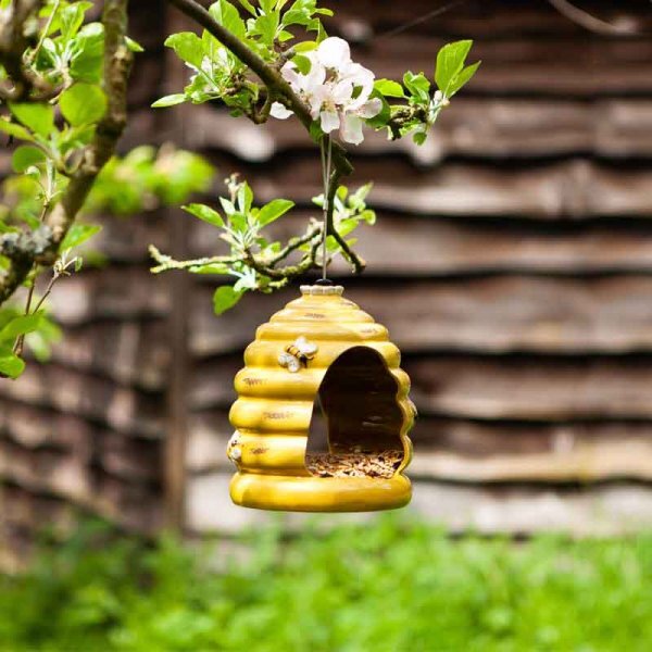 Kerámia madáretető méhkas alakú 17 cm