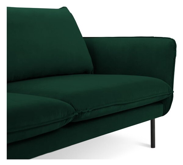 Sötétzöld bársony kanapé 160 cm Vienna – Cosmopolitan Design