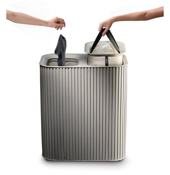 Bézs bambusz szennyeskosár 2x45 l Tota Luxe – Joseph Joseph