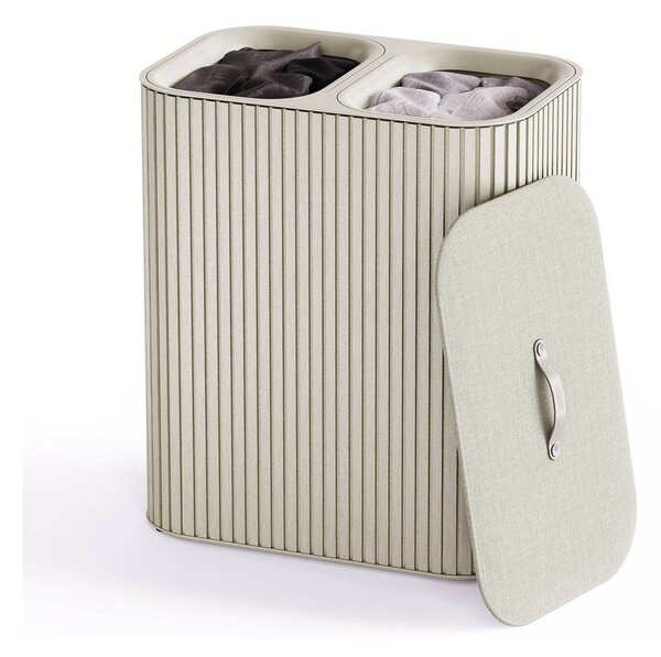 Bézs bambusz szennyeskosár 2x45 l Tota Luxe – Joseph Joseph